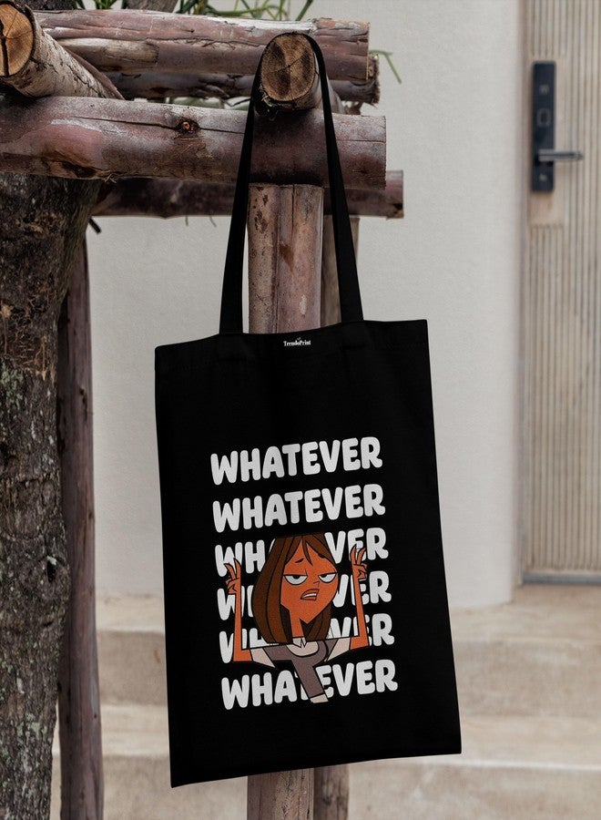 TrendoPrint Eco-Friendly Printed Black Tote Bag 14 x 16 inch with Makeup Pouch for College, Shopping and Travelling (TB142) - Image 4